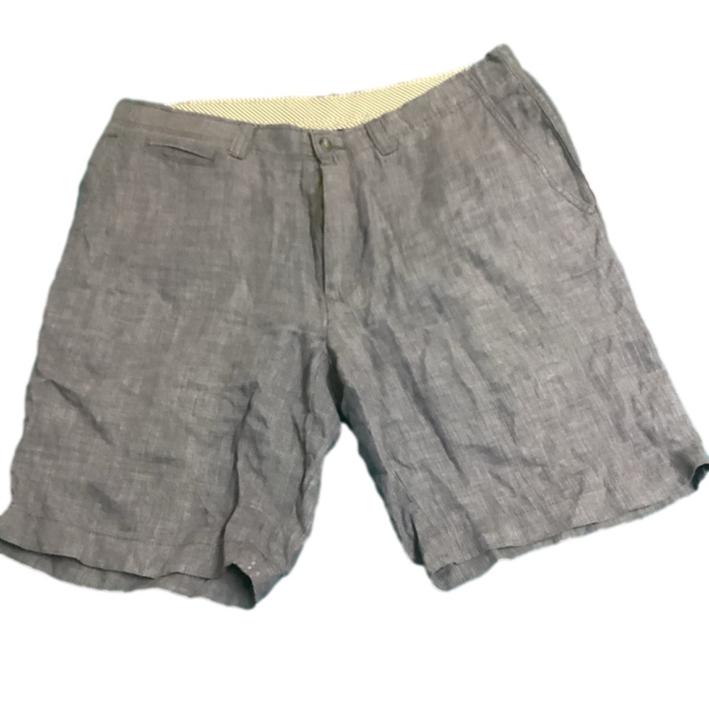 NWOT DANIEL CREMIEUX Slate Blue Linen "Nantucket" Shorts Size 33